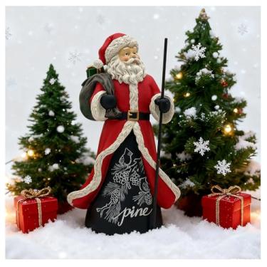 Imagem de Estatueta de Papai Noel de 30,5 cm de altura - Estátua de Papai Noel de Natal carregando uma bolsa de presente, boneco de Papai Noel de resina para decoração de presépio, estatueta de Papai Noel