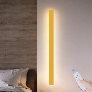 Imagem de Luminária de parede LED interna com controle remoto, moderna, minimalista, regulável, arandela longa, interior, acrílico, moda, luminária de parede, varanda, iluminação de parede, sala de es