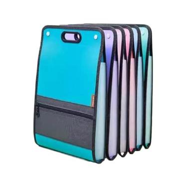 Imagem de Pasta Sanfonada Organizadora para Documentos com 12 Divisórias em Plástico Cristal Tamanho A4 - Uso Escolar e de Escritório(1,ALEATORIO(com ziper))