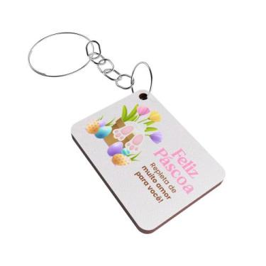 Imagem de Lembrancinha de Páscoa Kit 100 Chaveiros Temáticos Mdf - Deliquadros, 