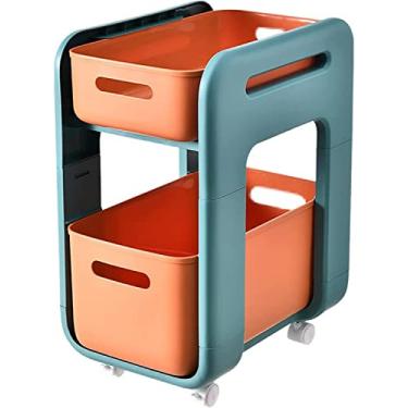 Imagem de Organizador de armário de cesta deslizante de 2 níveis para armazenamento debaixo da pia, organizador de armário de casa de banho, prateleira debaixo da pia de plástico, gavetas removíveis de