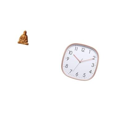 Imagem de Fenteer Estatueta de Jesus Sagrado Coração, Colecionável, para Corredor, Quarto, Escritório, Mesa, Lareira, com Grande Relógio de Parede Digital Vintage, Desi