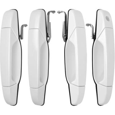 Imagem de Maçanetas exteriores brancas compatíveis com Chevy Silverado Suburban Tahoe Avalanche, GMC Sierra 1500 2500 3500 HD Yukon XL, Cadillac Escalade EXT ESV, 2007 2008 2009 2010 2011 2012 2013 2014