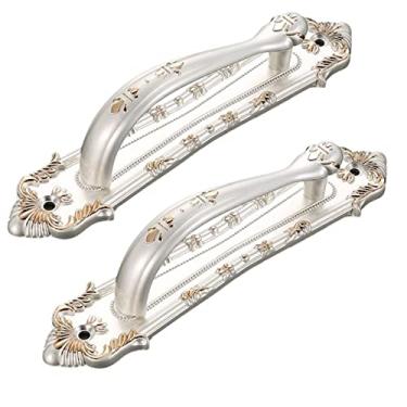 Imagem de Puxador criativo para móveis - Maçaneta de porta deslizante antiga europeia, puxadores de porta de armário de metal retrô,