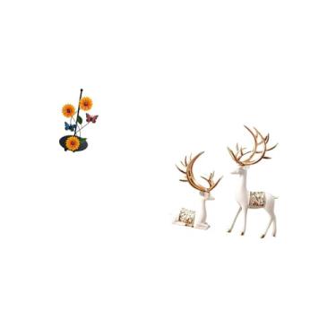 Imagem de Fenteer Elegante Porta-lenços de Rena de, Dispensador Vertical Exclusivo de Papel Toalha, Escultura Decorativa de Veado para Colecionadores Doméstico