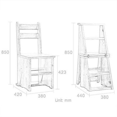 Imagem de MTYLX Banqueta dobrável, cadeira de escada dobrável, escada multifuncional para casa, escada ascendente, escadas, escadas, escadas, C
