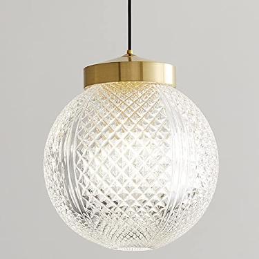 Imagem de YQSLQZZ Luminária pendente de vidro mini globo, lustre moderno de iluminação decorativa de cabeceira, 1 luz de teto para pendurar no teto, para pia corredor, bar, cozinha, ilha, sala de jantar