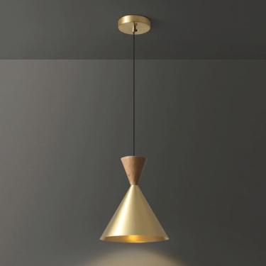 Imagem de YQSLQZZ Lustre de latão americano, luminária decorativa de cabeceira de ampulheta, luminária, sala de jantar, cozinha, ilha, bar, vintage, casa de fazenda, luzes de teto penduradas