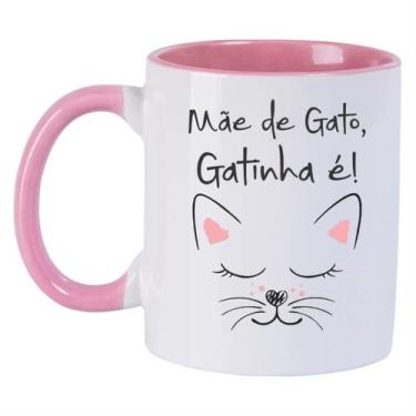 Imagem de Caneca Personalizada Porcelana Mãe de Gato Gatinha é - loja dinka