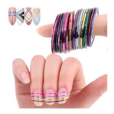 Imagem de 30 Fitilhos Colorido Variados Para Decoração De Unhas - Mr Vendas, sor