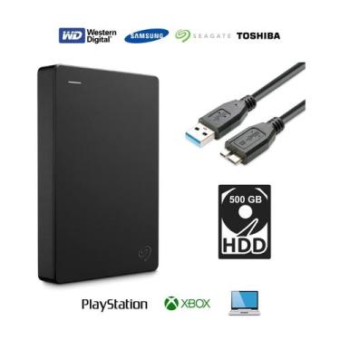 Imagem de Hd Externo Slim Hdd Portátil 500Gb Usb 3.0 Ps4 Ps5 Xbox Pc opl - Toshi