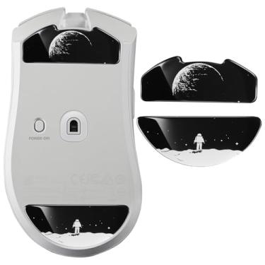 Imagem de uconsmimo Patins de mouse de vidro para Razer Deathadder V4 Pro sem fio Gaming Mouse pads macios duráveis acessórios para ratos de jogo mais fino fabricação de vidro temperado (padrão terra)