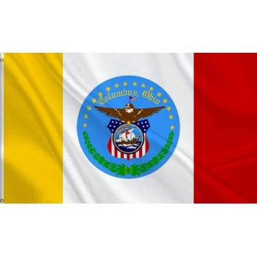 Imagem de HVATLTL Bandeira da cidade de Columbus, 9,5 x 1,5 m, bandeira de poliéster 100D resistente, cores vivas, bandeiras da cidade de Colombo com 2 ilhós de latão para ambientes internos e externos.