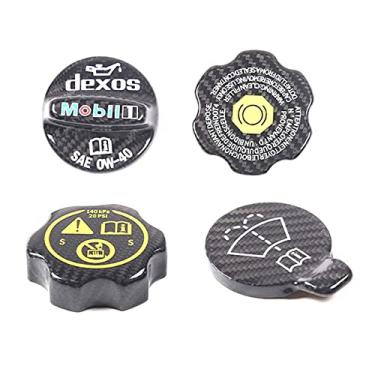 Imagem de Capa decorativa de proteção de fluido de cabine de motor de carro compatível com Chevy Corvette C7 C8 2014-2026 Acessórios de fibra de carbono real óleo de motor/radiador/limpador de para-brisa