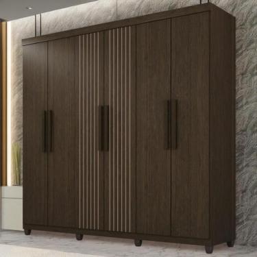 Imagem de Guarda-roupa De Solteiro 100% Mdf 6 Portas 2 Gavetas Benfica Frison - 