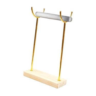 Imagem de simhoa Suporte para pulseira de selenita, organizador multifuncional para joias, suporte para scrunchies, para, loja, mesa, Altura Dourada 20cm