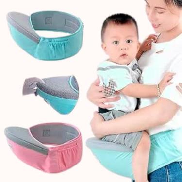 Imagem de Canguru Cinta Carregar Bebê Na Cintura Cadeirinha Apoio (Azul-Celeste)