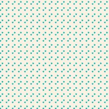 Imagem de Tecido Tricoline Mini Corações Azul Esverdeado - Fabricart - 50 x 150 