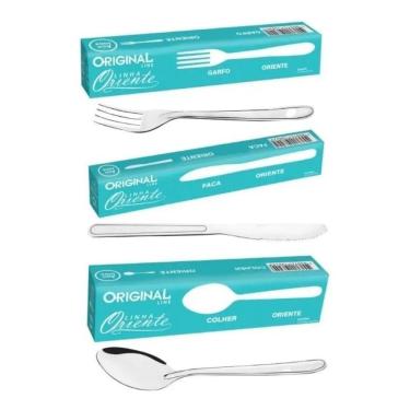 Imagem de 2X Jogo Garfo Faca Colher Inox  36 Peças Sobremesa T