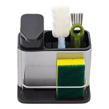 Imagem de 2X Porta Detergente Dispenser Sabão Liquido Esponja Bucha In