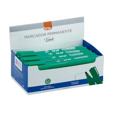Imagem de MARCADOR PERMANENTE VERDE COM PONTA CHANFRADA - CAIXA C/ 12UN