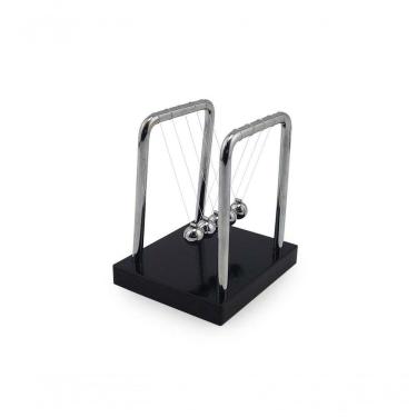 Imagem de Pêndulo De Newton C Base Preta Suporte Metal Enfeite Para Decoração De Mesa Escritório Sala Quarto