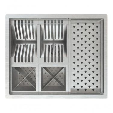 Imagem de Calha Quadrada Varanda Gourmet Escorredor Inox P/Pratos
