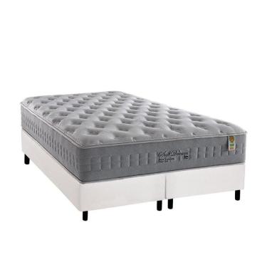 Imagem de Cama Box King: Colchão Molas Ensacadas Anjos Soft Dream + Base Crc Courano Branco(193x203)