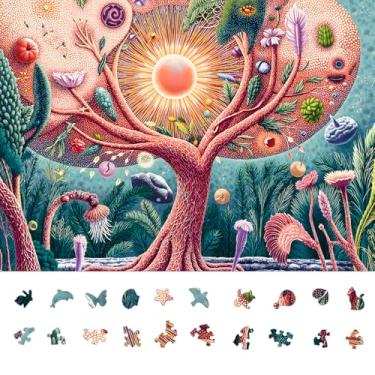 Imagem de Naturelish Quebra-Cabeças Para Adultos De 1000 Peças: Árvore Da Vida - O Jardim Misterioso Júpiter, Quebra-Cabeça Desafiador E Difícil Fazer Em Formato Irregular Com Peças Escondidas Animais, 6 Zona