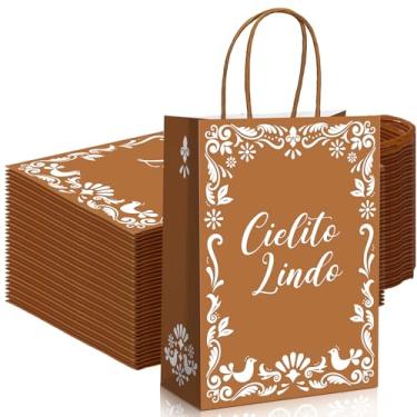 Imagem de Colarr 24 peças de sacolas de presente de festa de chá de bebê, lembrancinhas de Natal, festa de barro, festa mexicana, platos, cinco de maio, sacolas de doces de papel para artigos de aniversário e