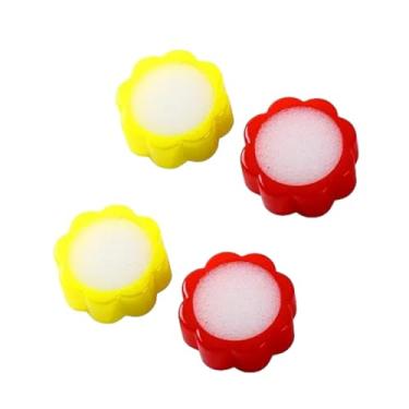 Imagem de 4 peças de esponja de contagem em forma de flor dedo de esponja molhado para contar dinheiro para banco de escritório e material escolar