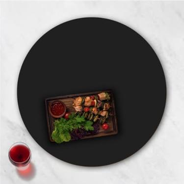 Imagem de Bandeja Centro De Mesa Giratório Servir Mesa Preto 80cm