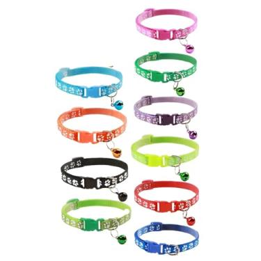 Imagem de Kit 10 Coleiras para Gato – Ajustáveis, com Sininho, Fecho Anti-Enforcamento – Confortáveis e Seguras – Cores Variadas