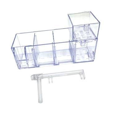 Imagem de Gralara Filtro de tanque de peixes caixa de filtro de aquário filtragem fácil de instalar, silencioso, acessórios de aquário, filtro de tanque de tartaruga pendurado, caixa molhada e seca