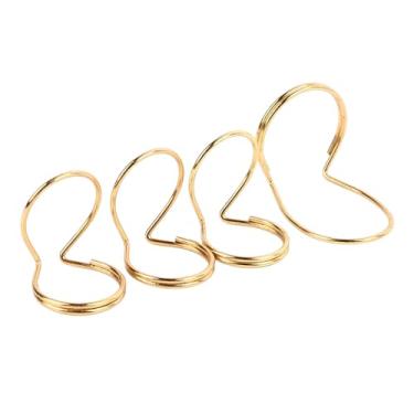 Imagem de XUXHOU Palheta de Polegar de Guitarra de Metal Com Design de Borboleta para Estilo de Desempenho Expressivo, 4 Peças de Palheta de Dedo Borboleta para Tocar Com Os Dedos (Ouro)