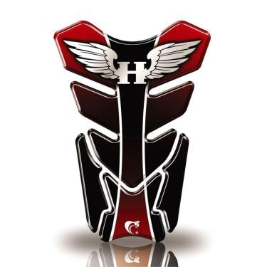 Imagem de Protetor De Tanque Adesivo Moto Cb Twister Cg Honda Asa Vermelho Vermelho