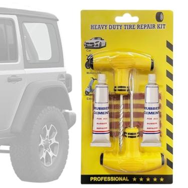 Imagem de Kit de reparo de perfuração de pneu | Acessórios de pneu, ferramenta de reparo de perfuração de pneu | para motocicleta caminhão ATV SUV trator reboque de veículo elétrico