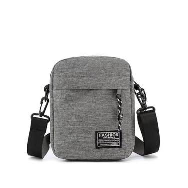 Imagem de 1 bolsa tiracolo feminina e masculina para celular, bolsa de moedas, alça de ombro, carteira, bolsa de viagem, 14 x 19 x 5 cm, Cinza, Retrô