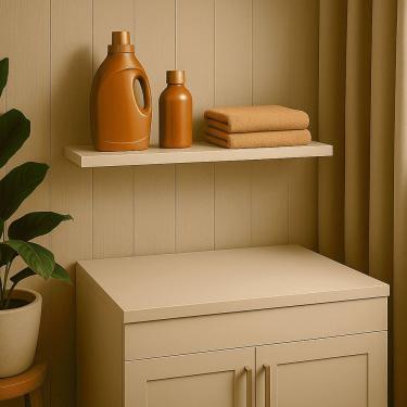 Imagem de Prateleira Madeira Flutuante Multiuso 68x20 Luara Branco L06 - D'rossi