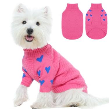 Imagem de Kuoser Suéter para cães, suéteres macios para cães pequenos, gola rolê grossa PP para cães, roupa de Natal, roupas de inverno para animais de estimação, roupas de inverno para cães, meninas, meninos