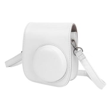 Imagem de Generic Bolsa para Câmera Instantânea, Tenda Antiarranhões Ajustável, Amigável à Pele, 65 Imagens, Capa Protetora de Mini Câmera Pu para Fotografia (Branco)