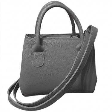 Imagem de Bolsa Transversal - Legítimo Couro Bovino (cinza)
