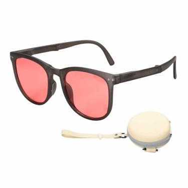 Imagem de HARFINGTON Óculos de sol para mulheres, homens, modelos dobráveis de silicone e policarbonato, óculos de sol modernos com caixa original para dirigir, fazer compras e tirar fotos, marrom