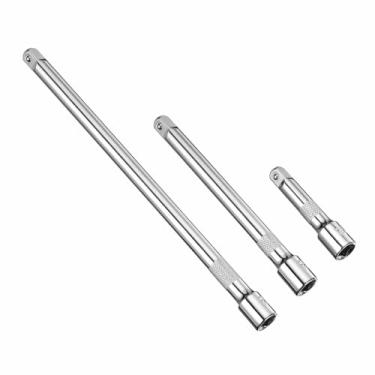 Imagem de HARFINGTON Conjunto de 3 barras de extensão de soquete de 3/20.3 cm, 7,6 cm/15.2 cm/25.4 cm, ferramentas adaptadoras de chave catraca de impacto para soquetes de porca de eixo de acionamento quadrado