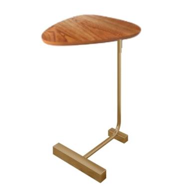 Imagem de Mesa Lateral Apoio Notebook Objetos Canto Sala Dourado Dourado