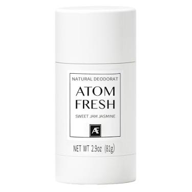 Imagem de Desodorante Atom Fresh Natural Solid Stick – 72H Triple Odor Defense – Sem alumínio, sem bicarbonato de sódio – com aminoácidos, pó mineral, amido vegetal – Sweet Jam Jasmine – Seguro para a pele – 82