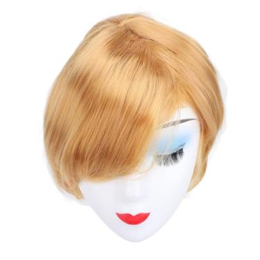 Imagem de Yinhing Peruca Curta Lisa de Ouro para Homens, Cabelo Sintético de Seda de Alta Temperatura para Cosplay, Uso Diário, Festas de Halloween e Reuniões Temáticas