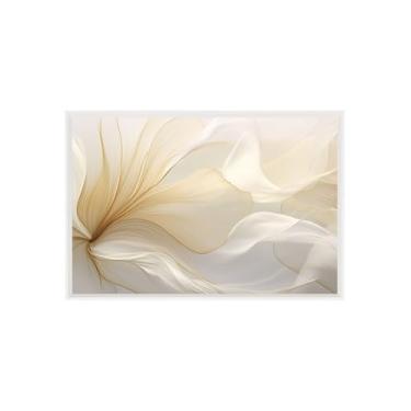 Imagem de Quadro Decorativo com Vidro Sala Hall Quarto 84x124cm Branco Abstrato