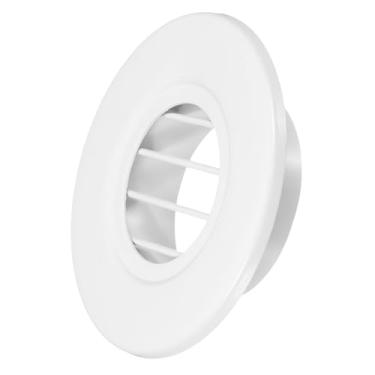 Imagem de PATIKIL Ventilação de ar redonda de 9,9 cm, capa de grade de grelha única de liga de alumínio Soffit Ventilação HVAC para teto parede telhado banheiro cozinha garagem duto galpão garagem, branco