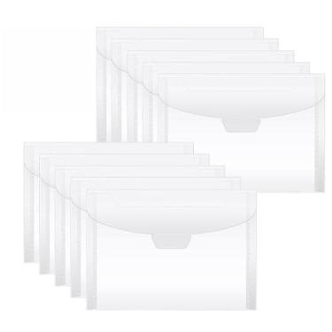 Imagem de 10 Pacotes de Bolsas Armazenamento para Matrizes Transparentes Envelopes PVC Transparente Sacola Carimbo Claro Scrapbook